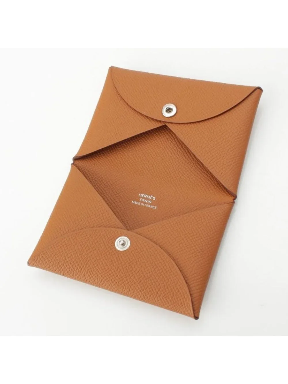 Hermes Calvi Epsom Card Case Gold